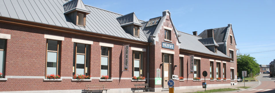 Maison du Tourisme du Pays de Herve installée dans l’ancienne gare de Herve, le long de la Ligne 38 (source : hervedemain.be)